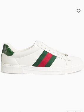 Men Gucci White Leather Ace Sneaker size 9